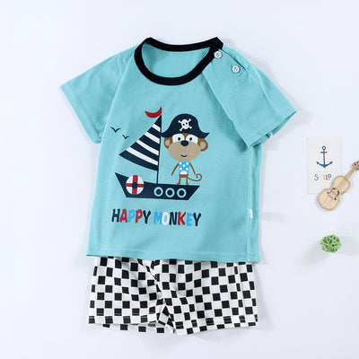 Boys And Girls Summer T-shirt Half Sleeve Suit Shorts Thin