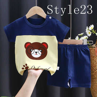 Children's Short-sleeved Suit, Cotton Clothes, Children's Clothing