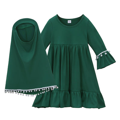 Dress Long Skirt Scarf Two-piece Set Children's Skirt Ins