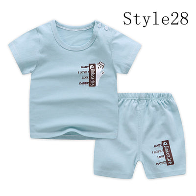 Children's Short-sleeved Suit, Cotton Clothes, Children's Clothing