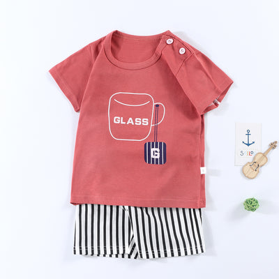 Boys And Girls Summer T-shirt Half Sleeve Suit Shorts Thin