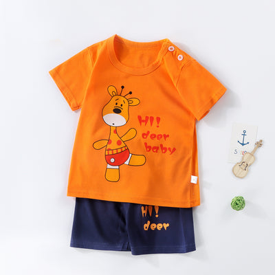 Boys And Girls Summer T-shirt Half Sleeve Suit Shorts Thin