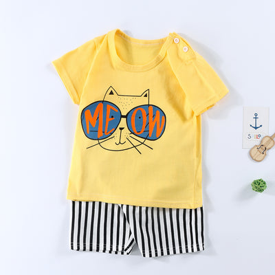 Boys And Girls Summer T-shirt Half Sleeve Suit Shorts Thin