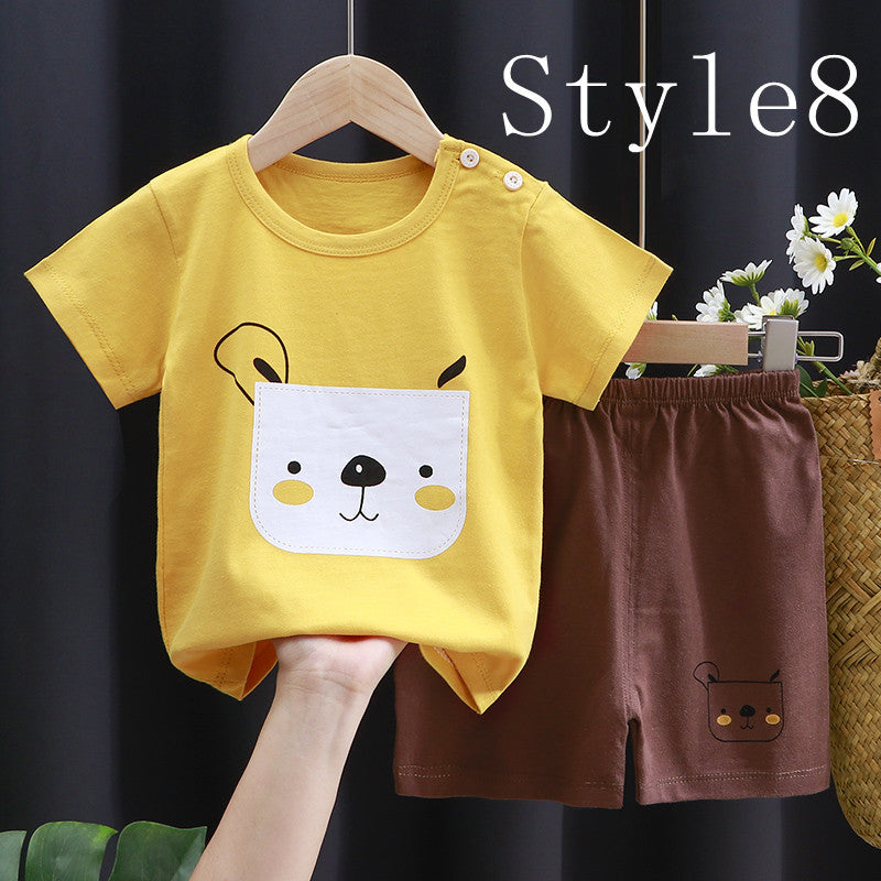 Children's Short-sleeved Suit, Cotton Clothes, Children's Clothing