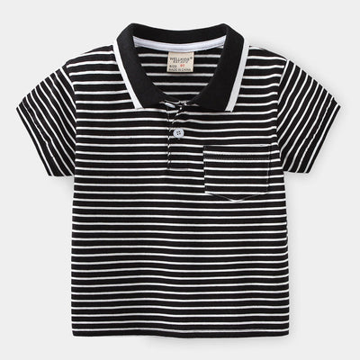 Children's Striped Short Sleeve Spicy Striped POLO Shirt