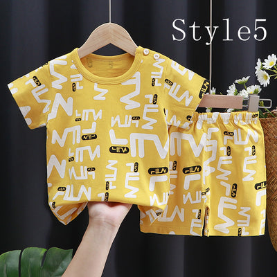 Children's Short-sleeved Suit, Cotton Clothes, Children's Clothing