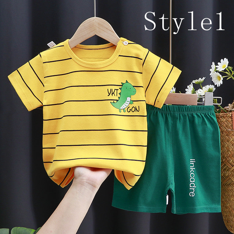 Children's Short-sleeved Suit, Cotton Clothes, Children's Clothing