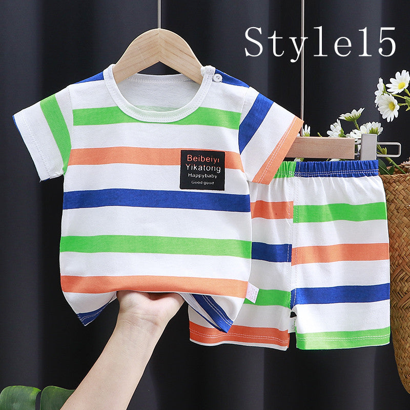 Children's Short-sleeved Suit, Cotton Clothes, Children's Clothing