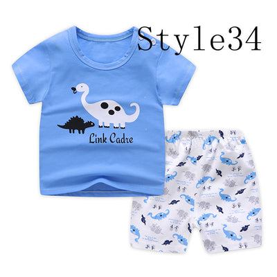 Children's Short-sleeved Suit, Cotton Clothes, Children's Clothing