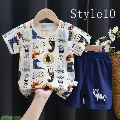 Children's Short-sleeved Suit, Cotton Clothes, Children's Clothing