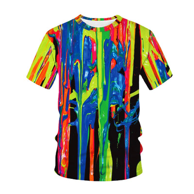 Men's 3D Colorful Printed Short-sleeved T-shirt