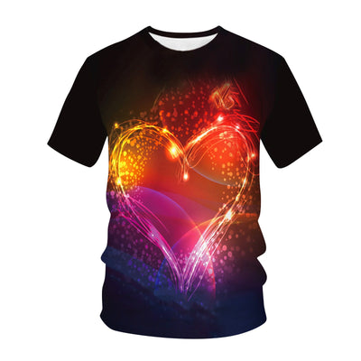 Men's 3D Colorful Printed Short-sleeved T-shirt