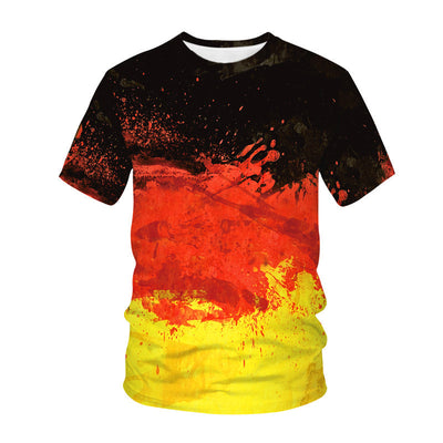 Men's 3D Colorful Printed Short-sleeved T-shirt