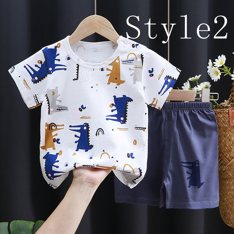 Children's Short-sleeved Suit, Cotton Clothes, Children's Clothing